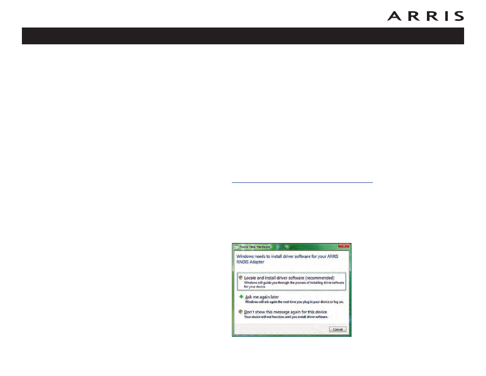 Installing usb drivers on windows vista | ARRIS WBM750 User Guide User Manual | Page 24 / 55