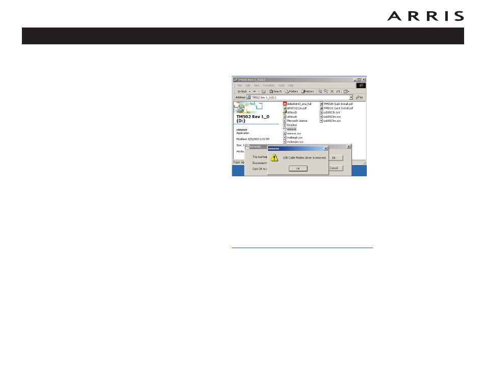 Removing usb drivers (64-bit vista) | ARRIS WBM750 User Guide User Manual | Page 29 / 55