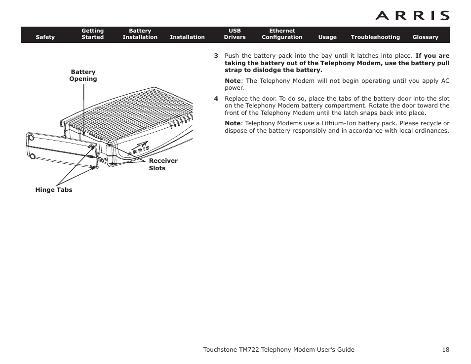 ARRIS TM722G-CT User Guide User Manual | Page 18 / 73