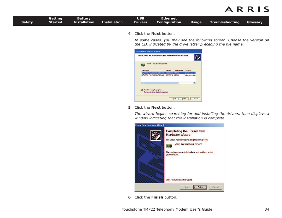ARRIS TM722G-CT User Guide User Manual | Page 34 / 73