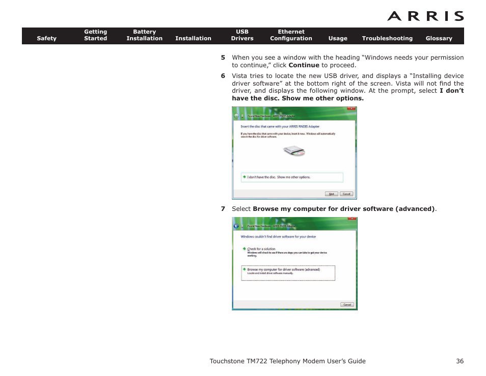 ARRIS TM722G-CT User Guide User Manual | Page 36 / 73