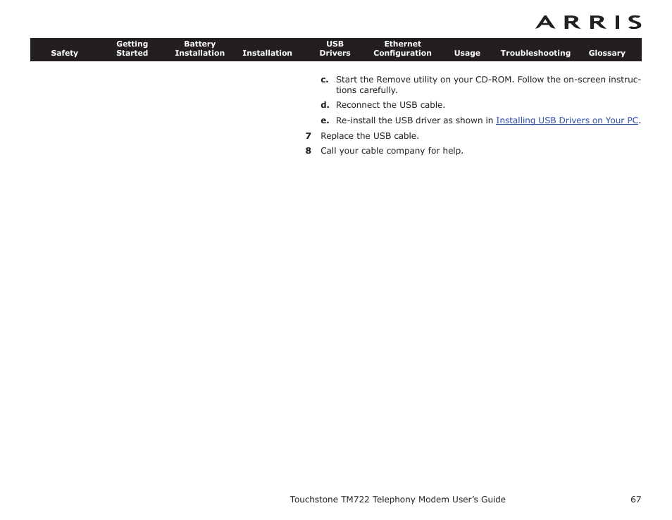 ARRIS TM722G-CT User Guide User Manual | Page 67 / 73