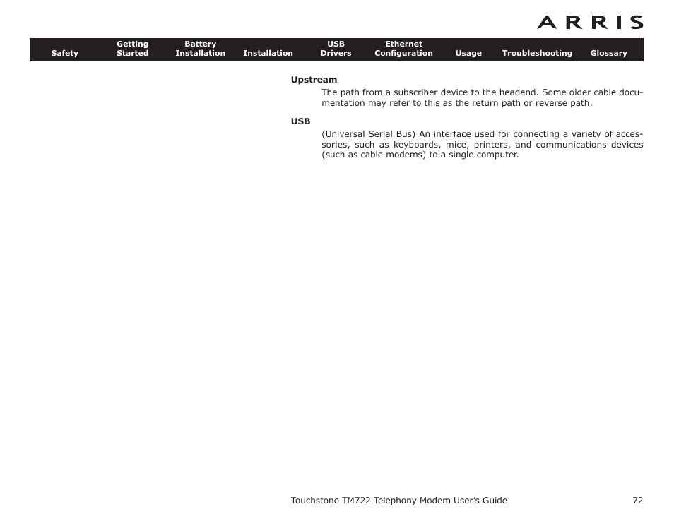 ARRIS TM722G-CT User Guide User Manual | Page 72 / 73