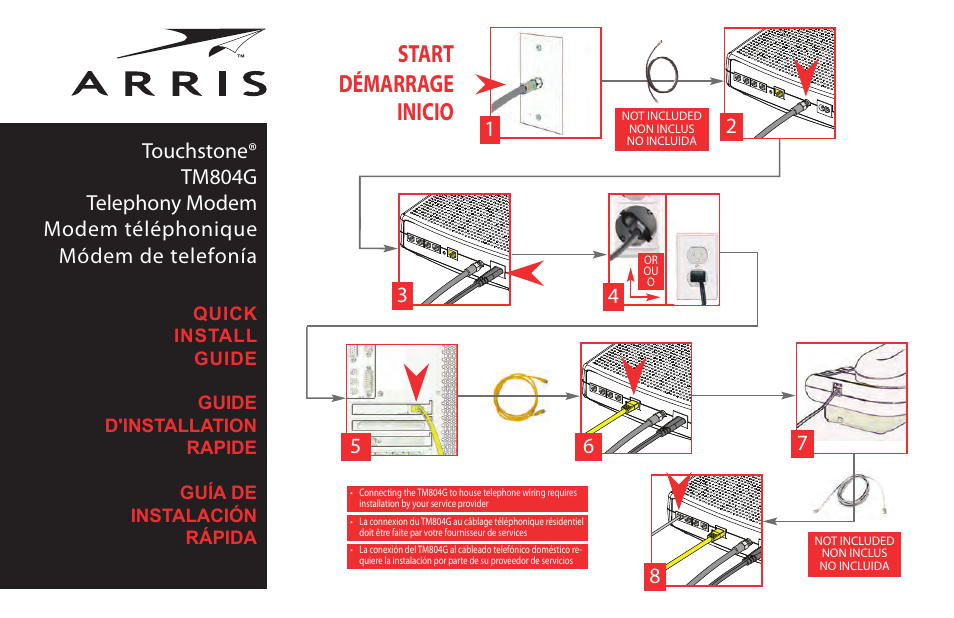 ARRIS TM804G Quick Start Guide User Manual | 2 pages