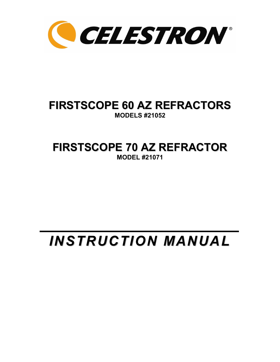 Celestron FIRSTSCOPE 21052 User Manual | 10 pages