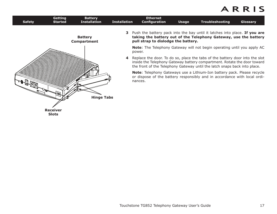 ARRIS TG852G-NA User Guide User Manual | Page 17 / 60