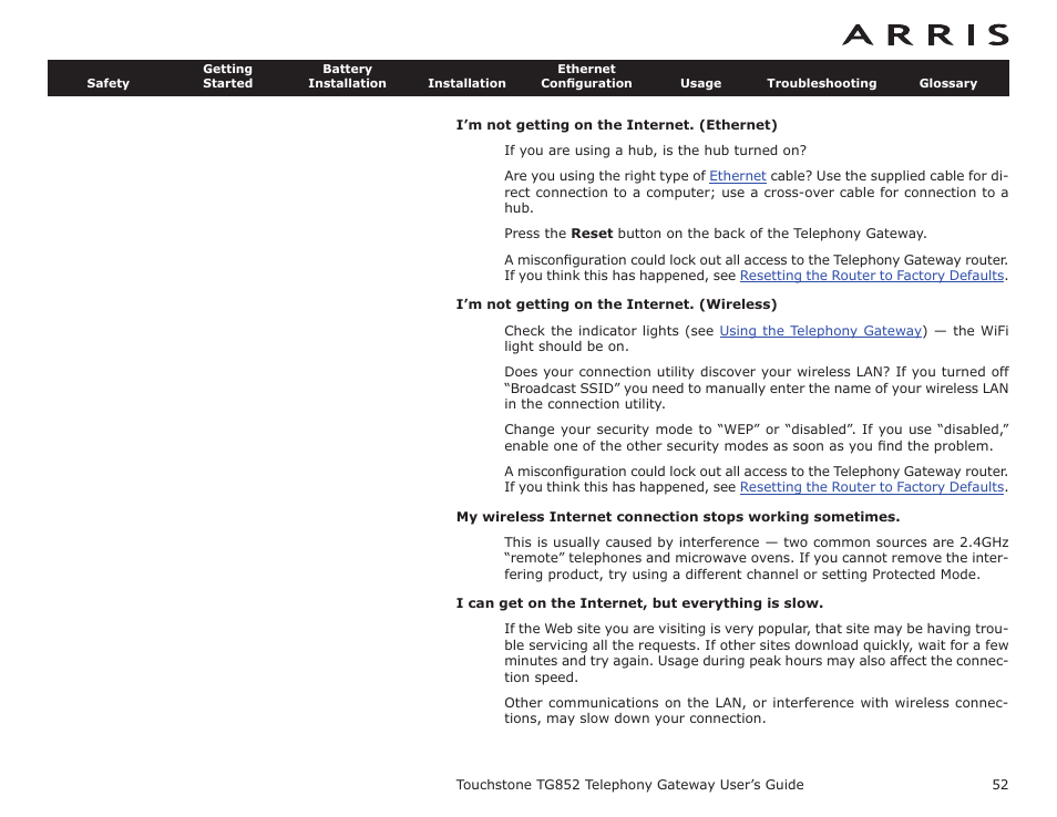 ARRIS TG852G-NA User Guide User Manual | Page 52 / 60