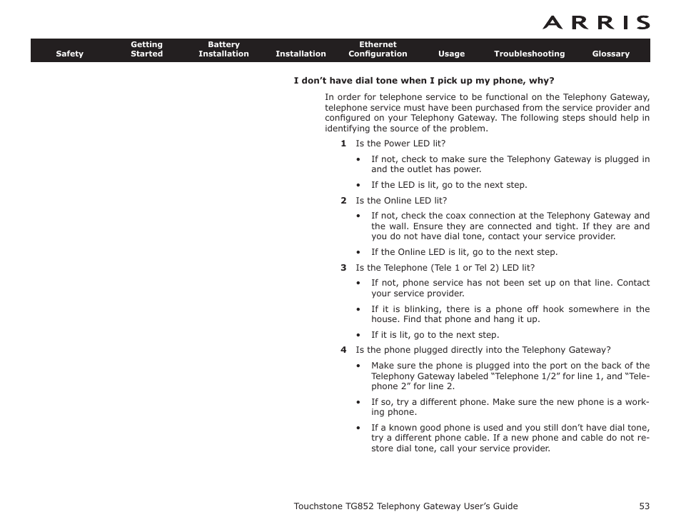 ARRIS TG852G-NA User Guide User Manual | Page 53 / 60