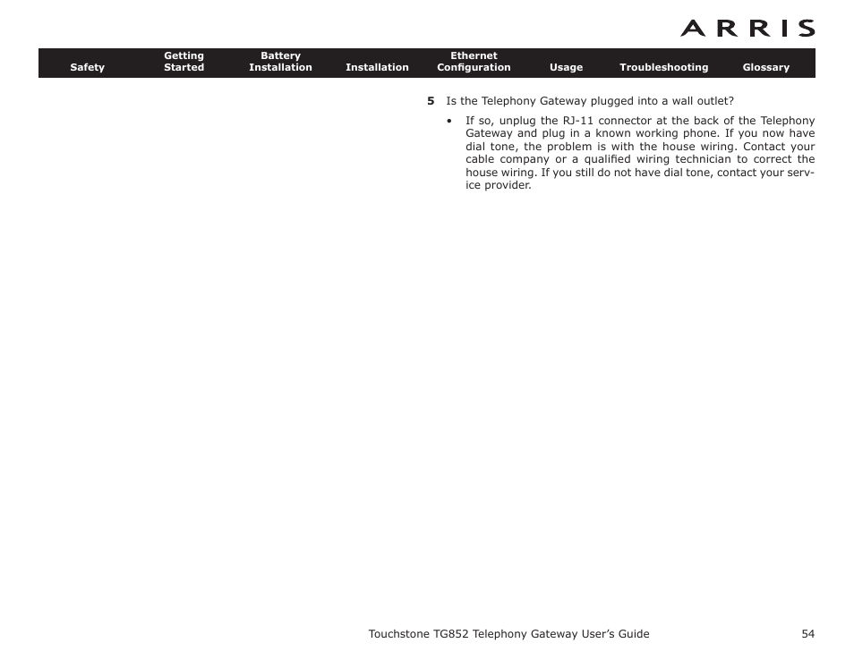 ARRIS TG852G-NA User Guide User Manual | Page 54 / 60