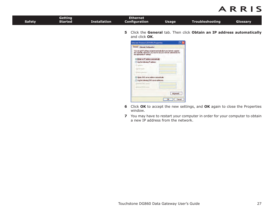 ARRIS DG860 User Guide User Manual | Page 27 / 47