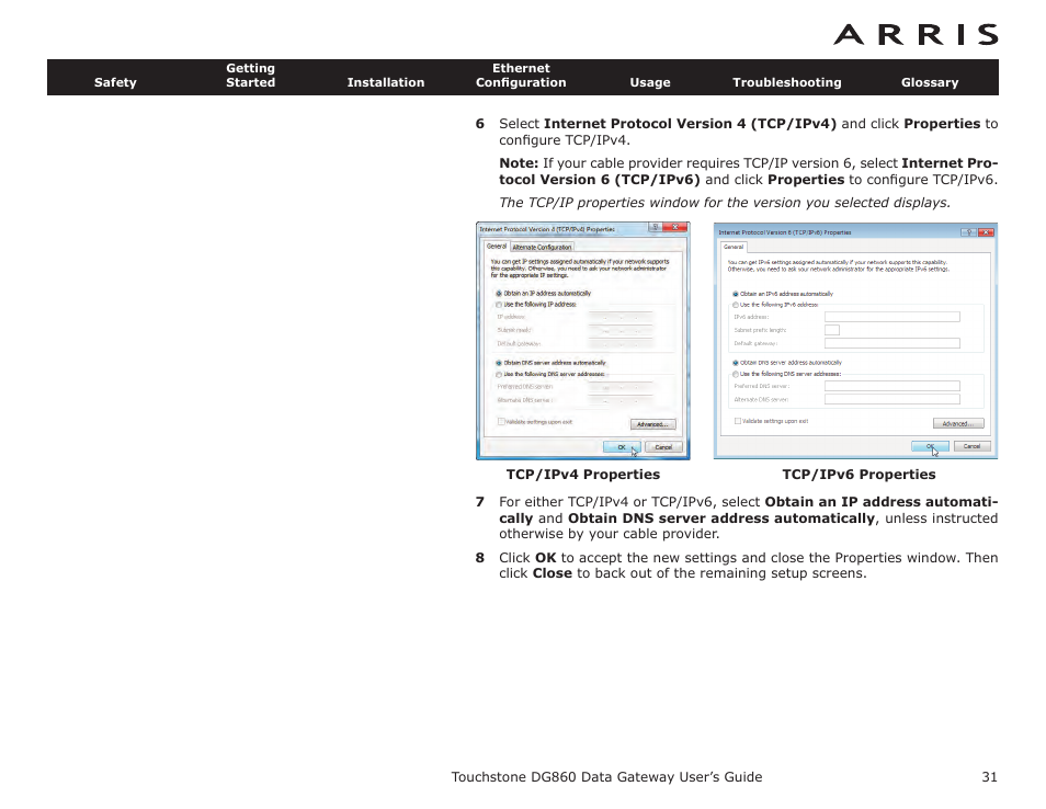 ARRIS DG860 User Guide User Manual | Page 31 / 47