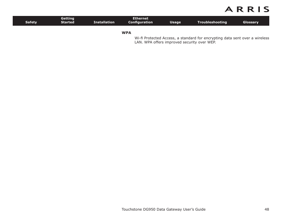 ARRIS DG950 User Guide User Manual | Page 48 / 49