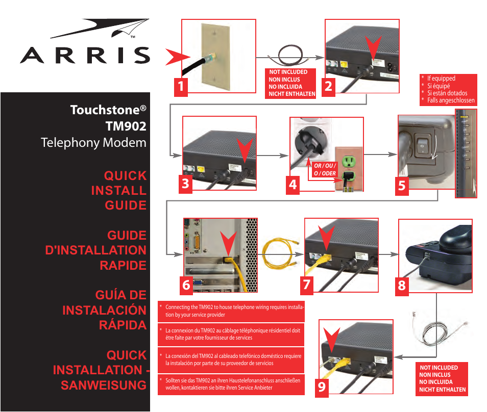 ARRIS TM902 Quick Start Guide User Manual | 2 pages