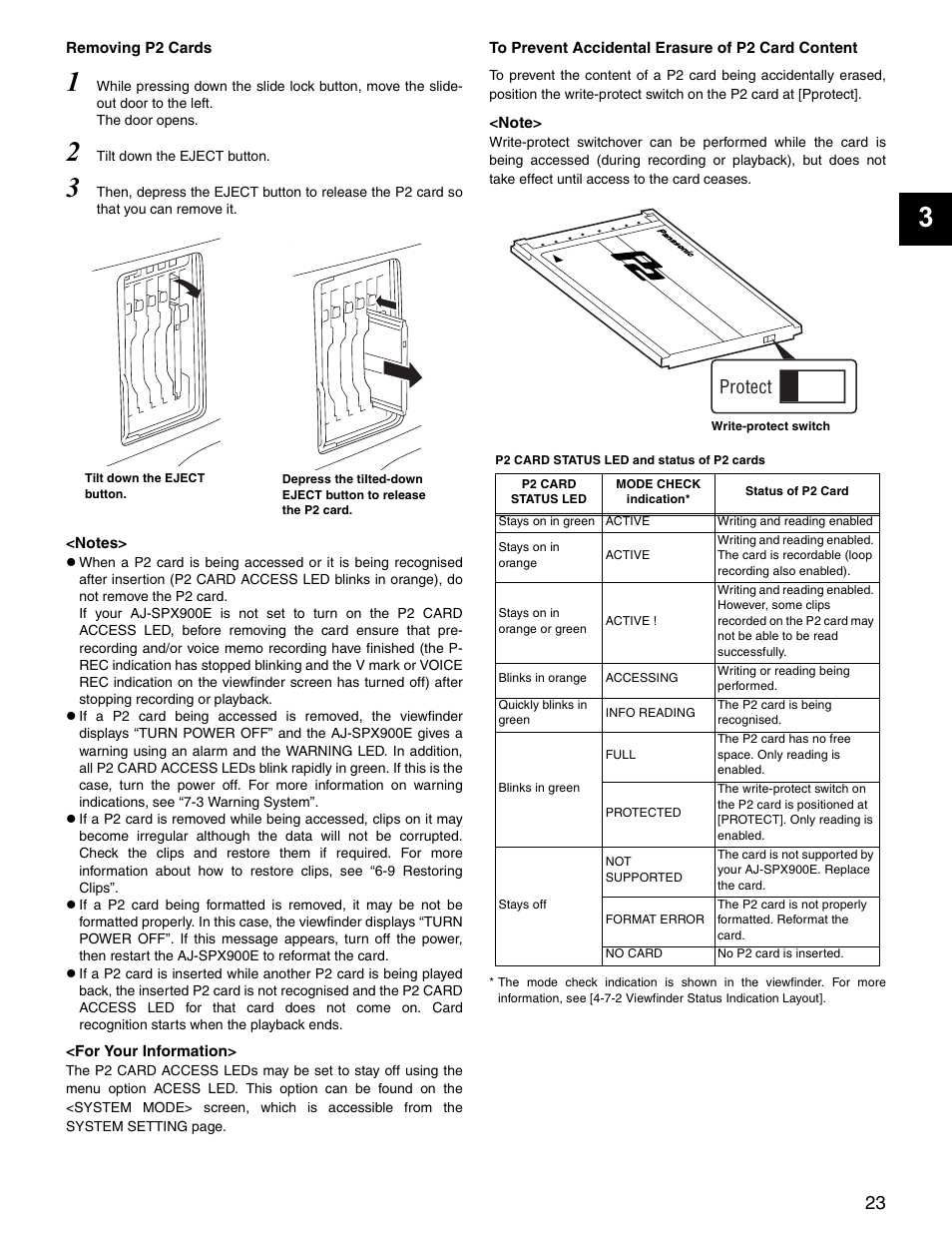 Protect | Panasonic SPX900 User Manual | Page 23 / 118