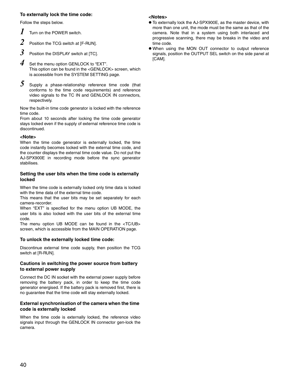 Panasonic SPX900 User Manual | Page 40 / 118