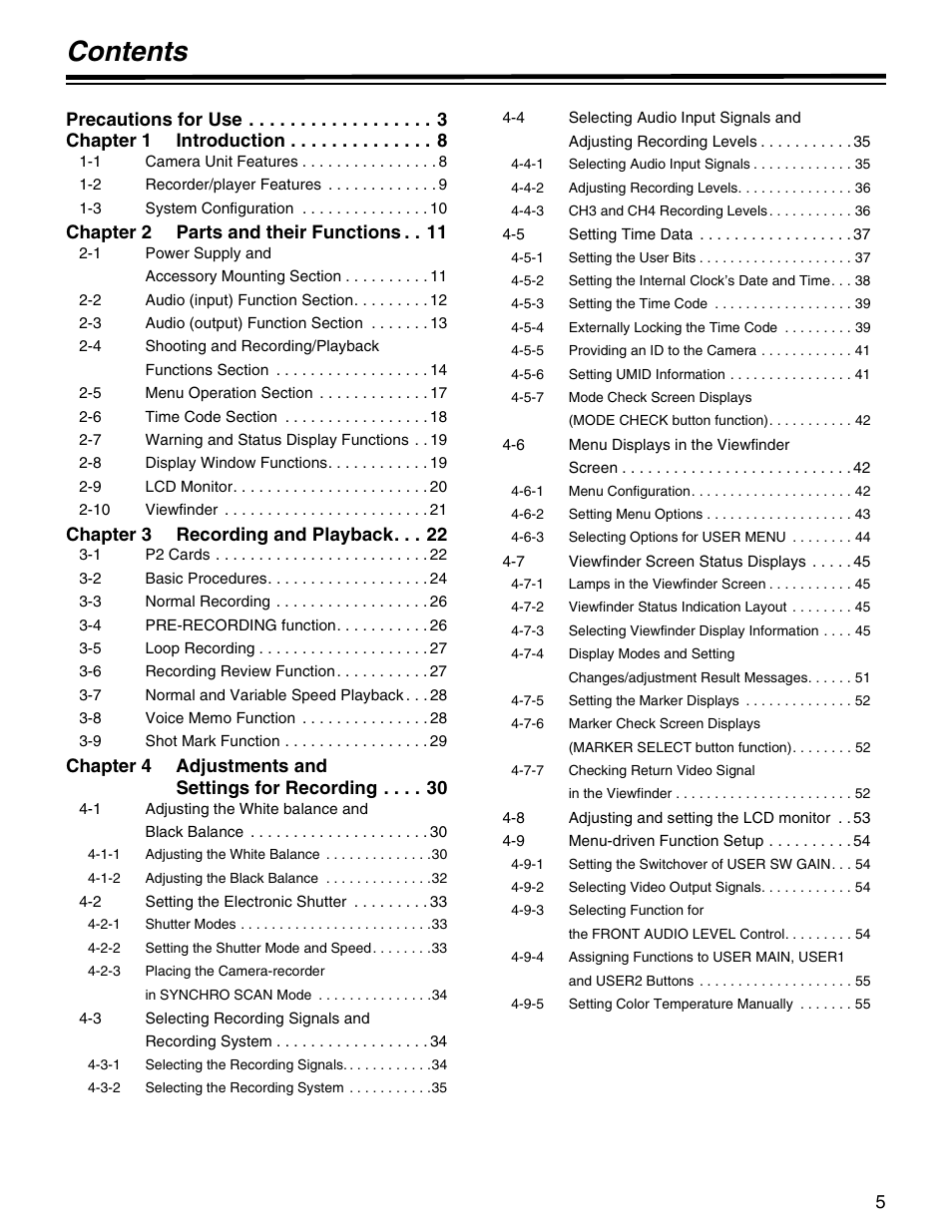Panasonic SPX900 User Manual | Page 5 / 118