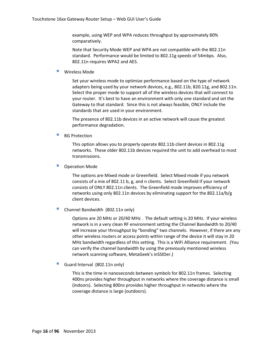ARRIS TG1672G-NA Web GUI User Guide User Manual | Page 16 / 96