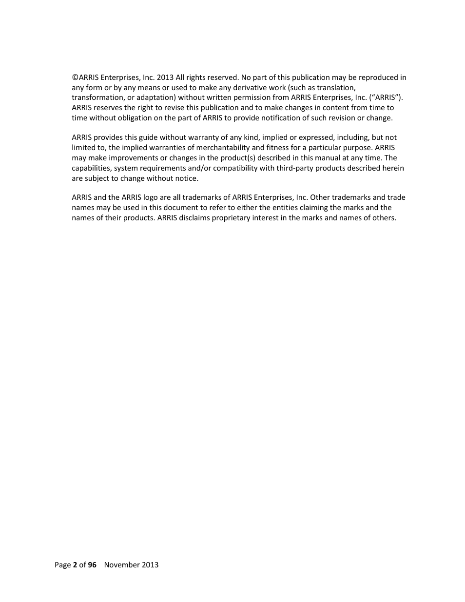 ARRIS TG1672G-NA Web GUI User Guide User Manual | Page 2 / 96