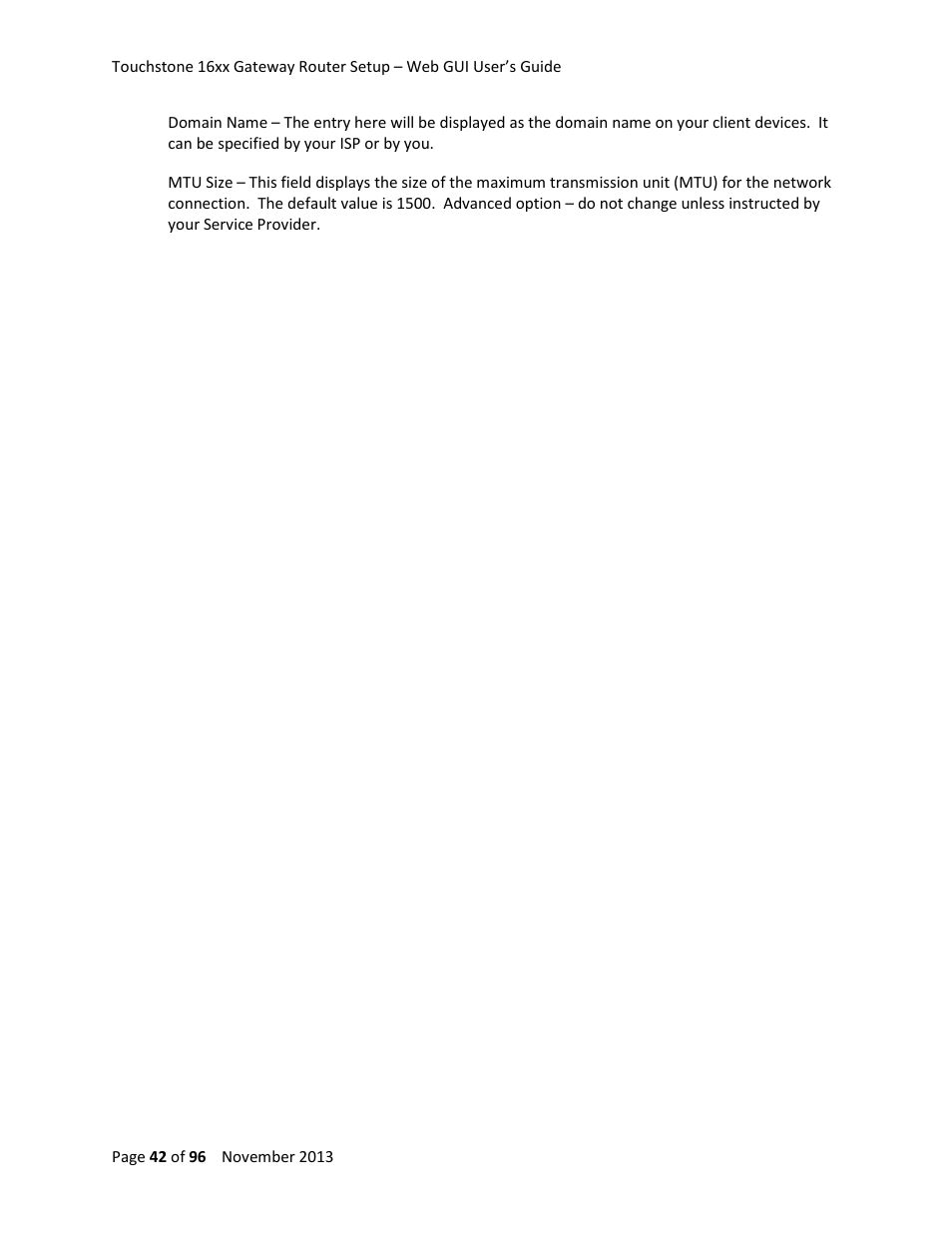 ARRIS TG1672G-NA Web GUI User Guide User Manual | Page 42 / 96