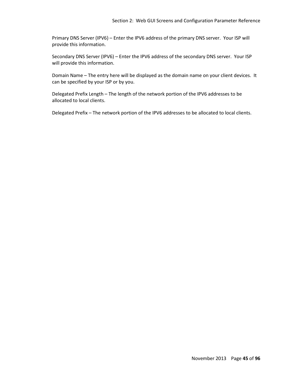 ARRIS TG1672G-NA Web GUI User Guide User Manual | Page 45 / 96