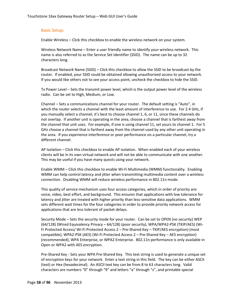 ARRIS TG1672G-NA Web GUI User Guide User Manual | Page 58 / 96