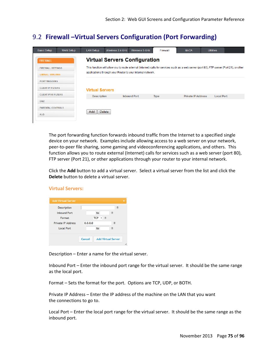ARRIS TG1672G-NA Web GUI User Guide User Manual | Page 75 / 96