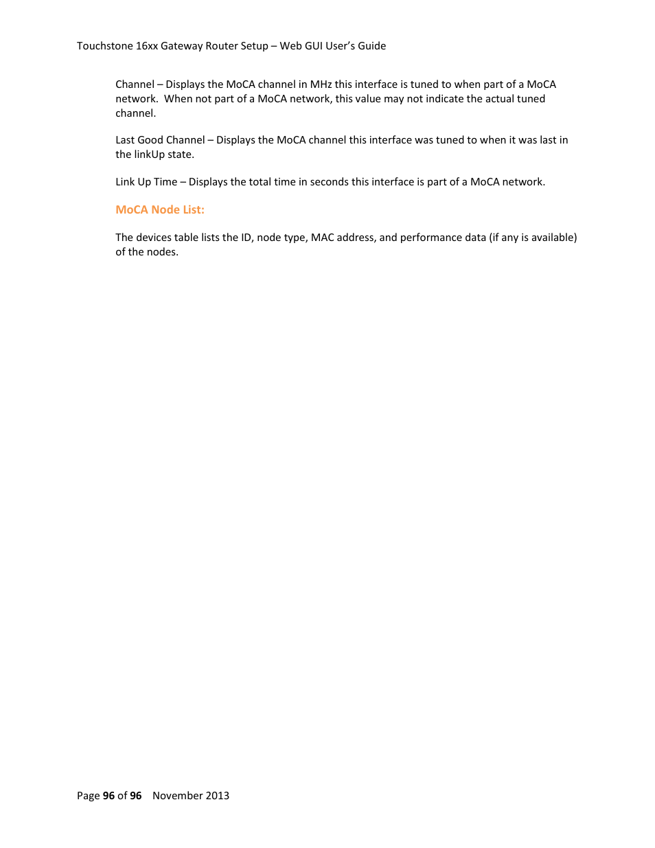 ARRIS TG1672G-NA Web GUI User Guide User Manual | Page 96 / 96