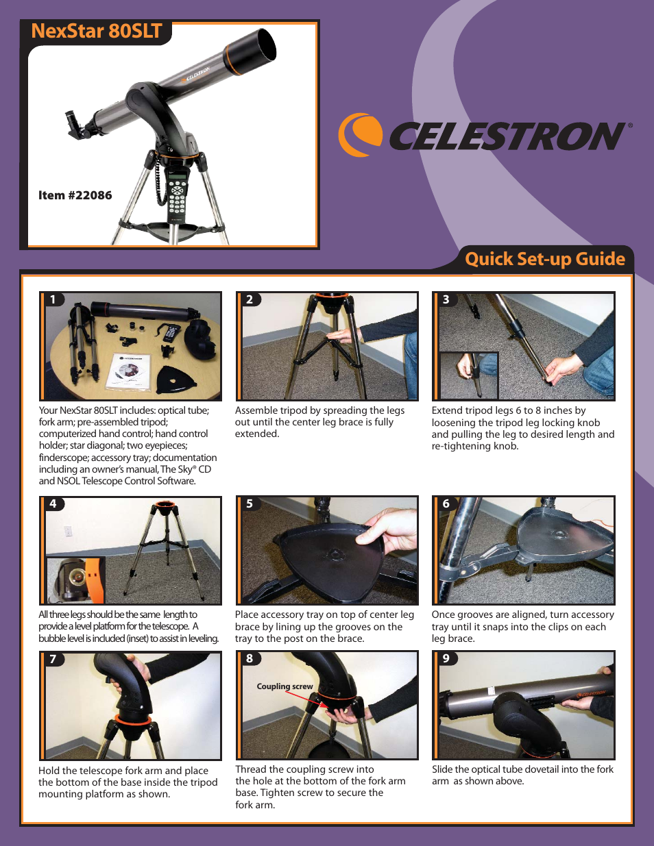 Celestron 80SLT User Manual | 4 pages