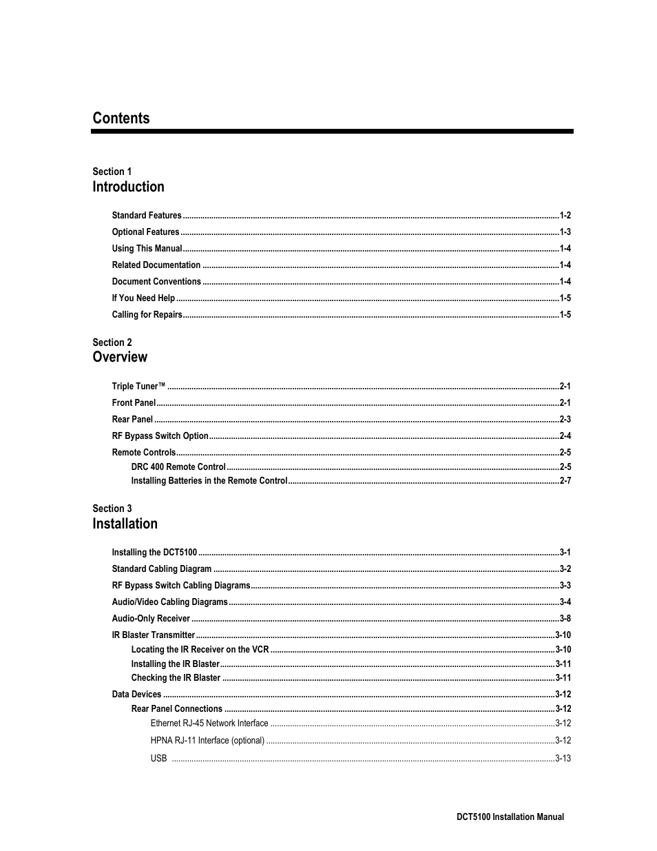 ARRIS DCT5100 Installation Manual User Manual | Page 5 / 81