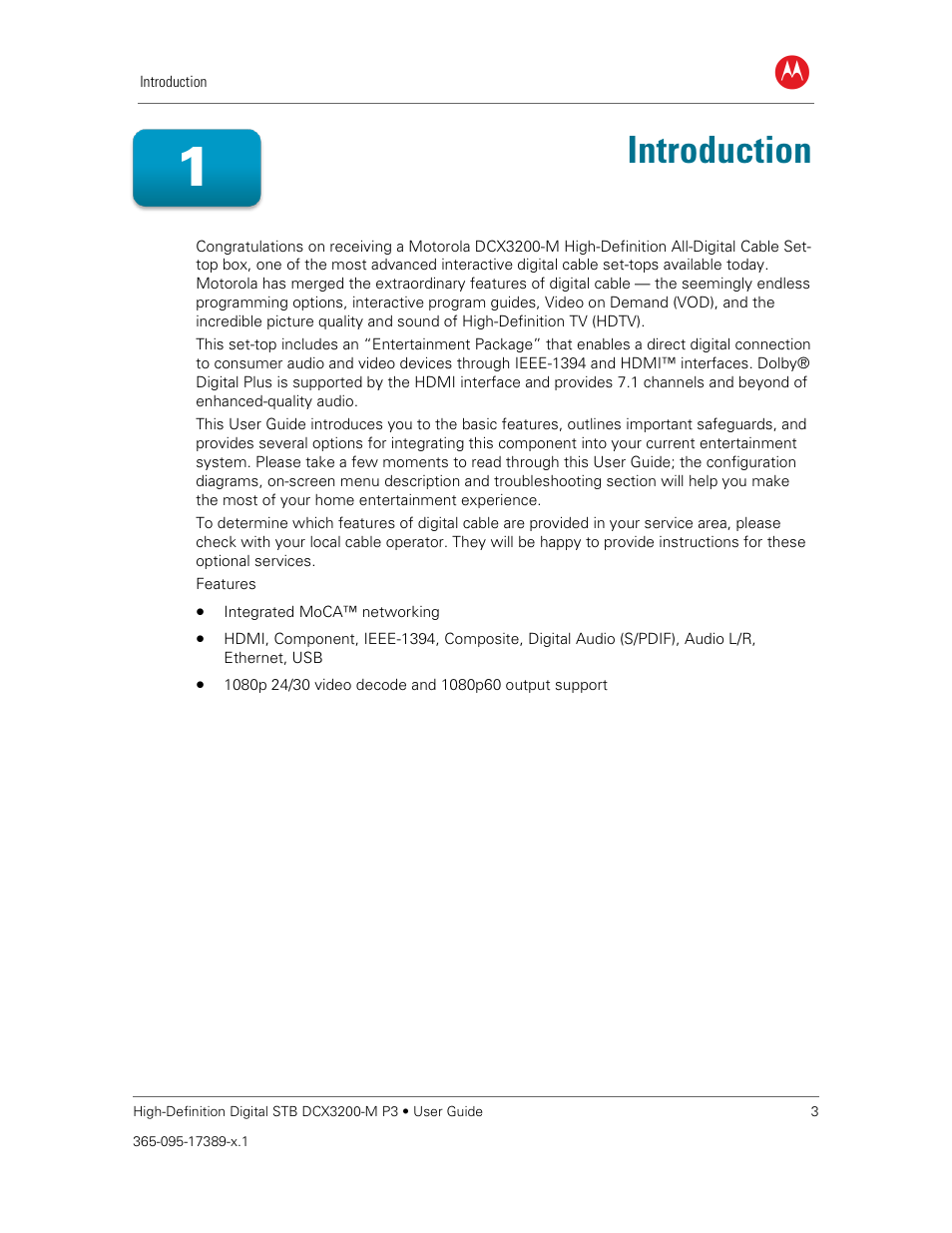 Introduction | ARRIS DCX3200MP3 User Guide User Manual | Page 10 / 54