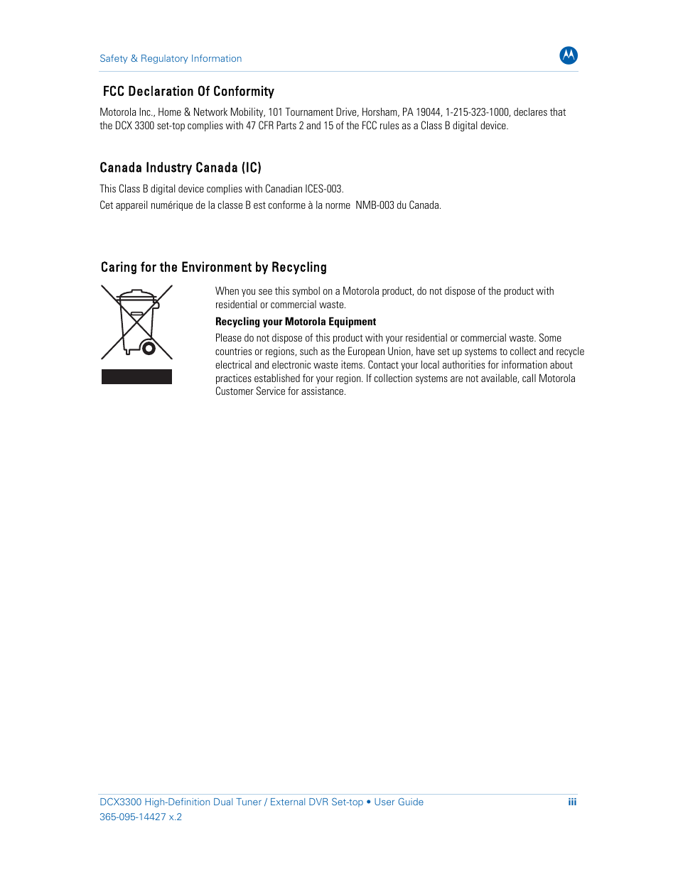 ARRIS DCX3300 User Guide User Manual | Page 5 / 51