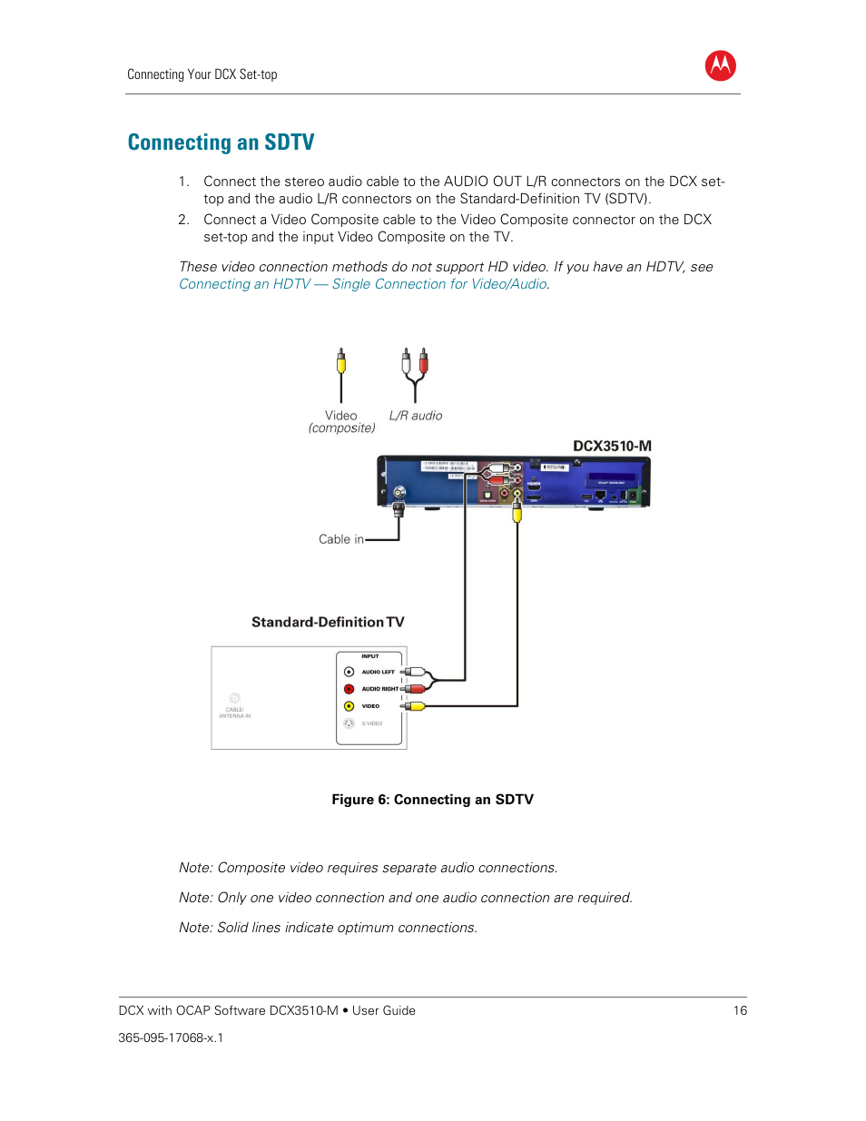 Connecting an sdtv, Figure 6: connecting an sdtv | ARRIS DCX3510M User Guide User Manual | Page 25 / 59
