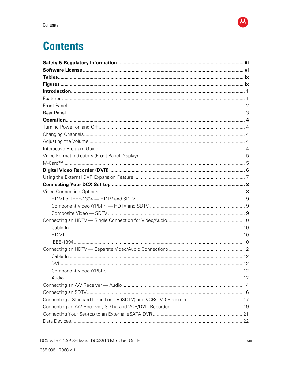 ARRIS DCX3510M User Guide User Manual | Page 8 / 59