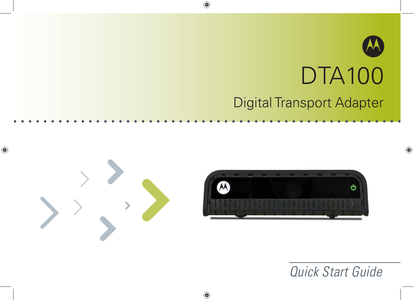 ARRIS DTA100 Quick Start Guide User Manual | 8 pages