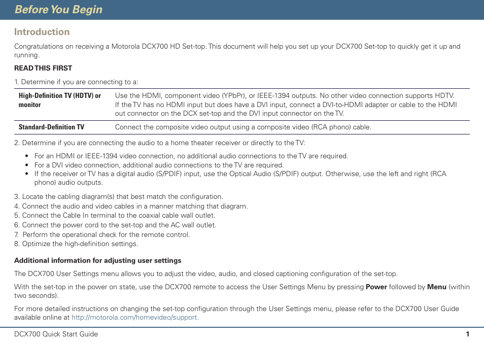 Before you begin, Introduction | ARRIS DCX700 Quick Start Guide User Manual | Page 2 / 48