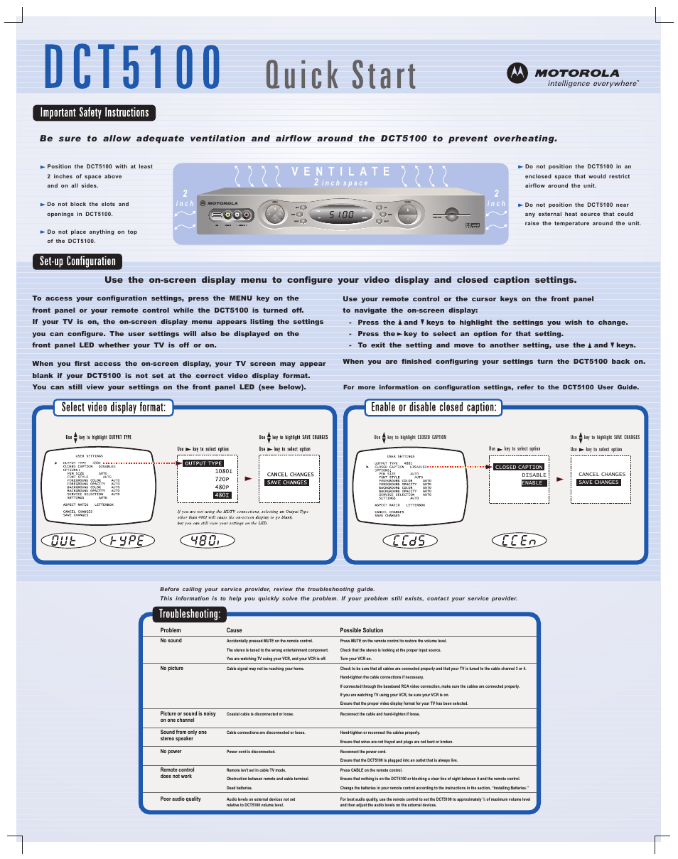 ARRIS DCT5100 Quick Start Guide User Manual | Page 2 / 2