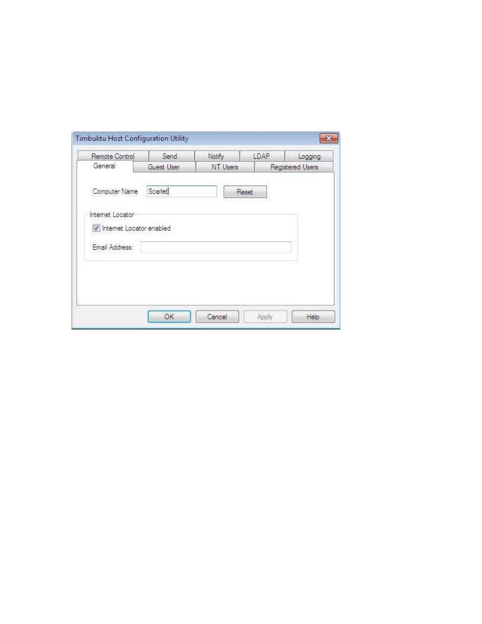 The general tab, The internet locator | ARRIS Timbuktu for Windows v9.0.4- Getting Started Guide User Manual | Page 21 / 57