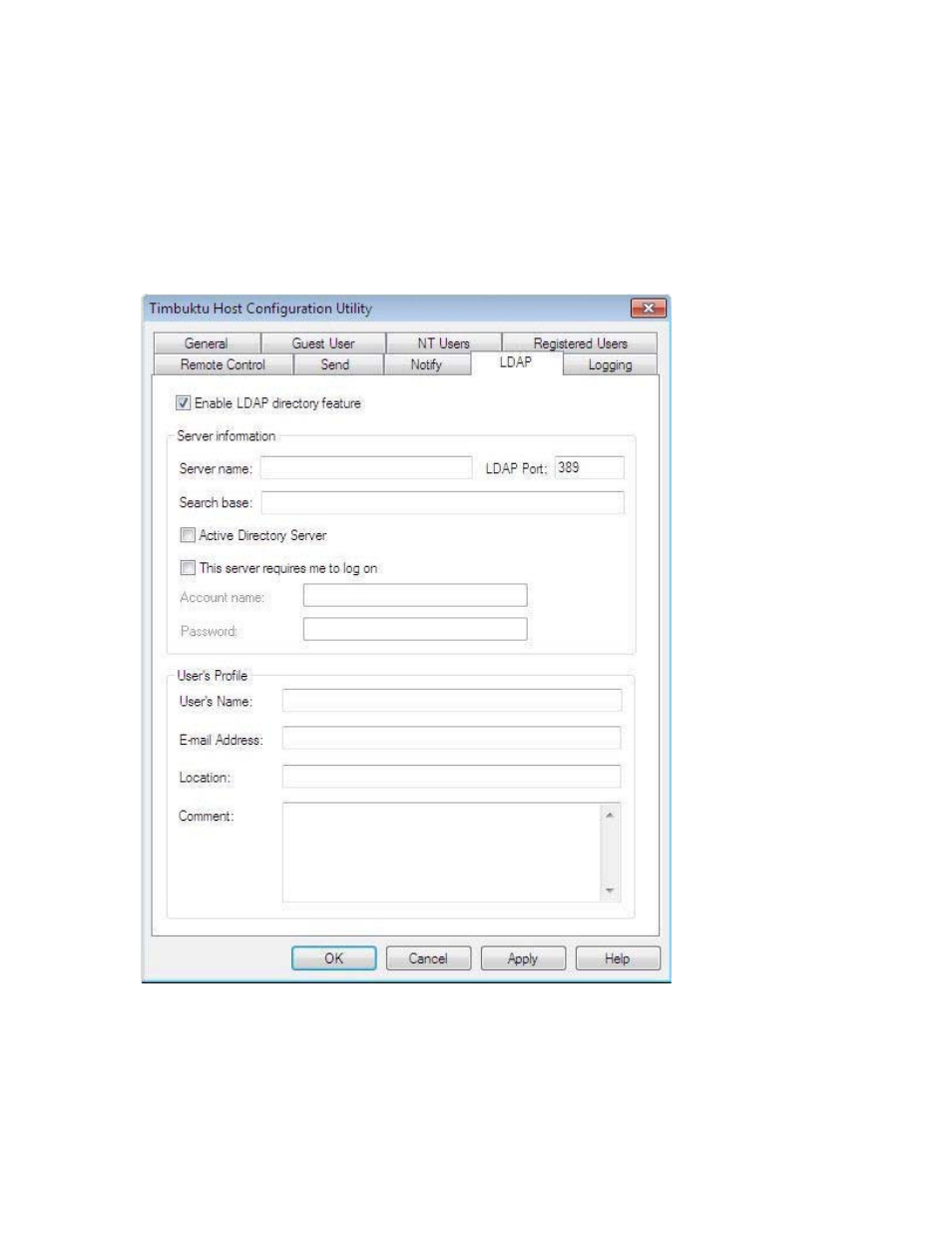 The ldap tab | ARRIS Timbuktu for Windows v9.0.4- Getting Started Guide User Manual | Page 29 / 57