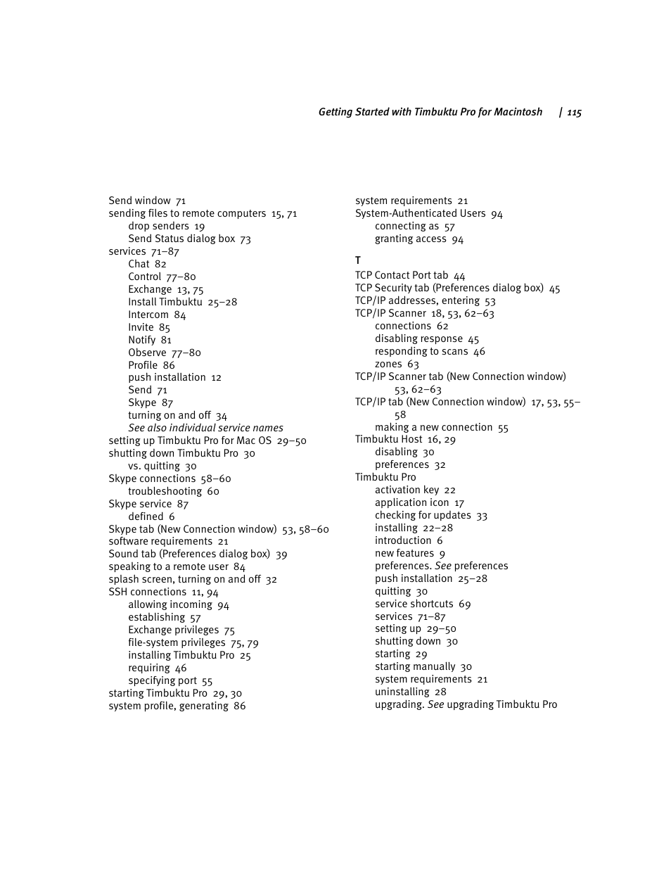 ARRIS Timbuktu for Macintosh v8.8.3- Getting Started Guide User Manual | Page 115 / 116