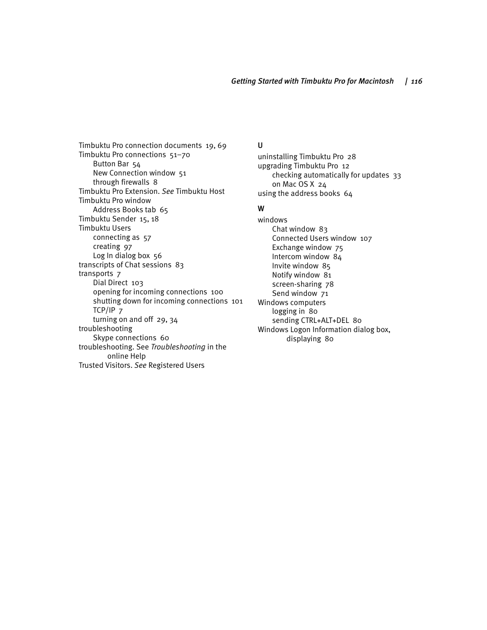 ARRIS Timbuktu for Macintosh v8.8.3- Getting Started Guide User Manual | Page 116 / 116