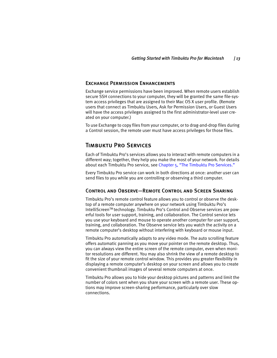 Timbuktu pro services | ARRIS Timbuktu for Macintosh v8.8.3- Getting Started Guide User Manual | Page 13 / 116