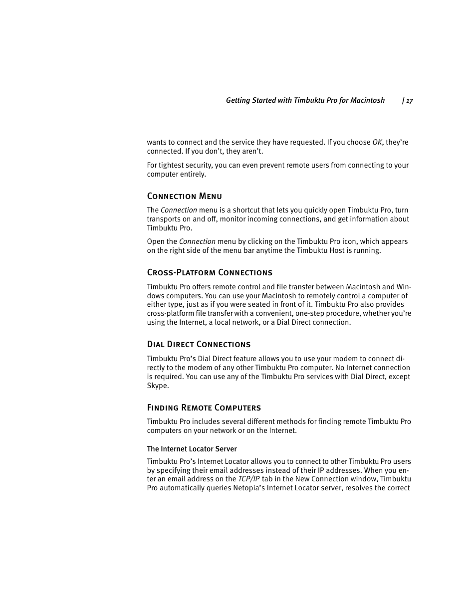 ARRIS Timbuktu for Macintosh v8.8.3- Getting Started Guide User Manual | Page 17 / 116