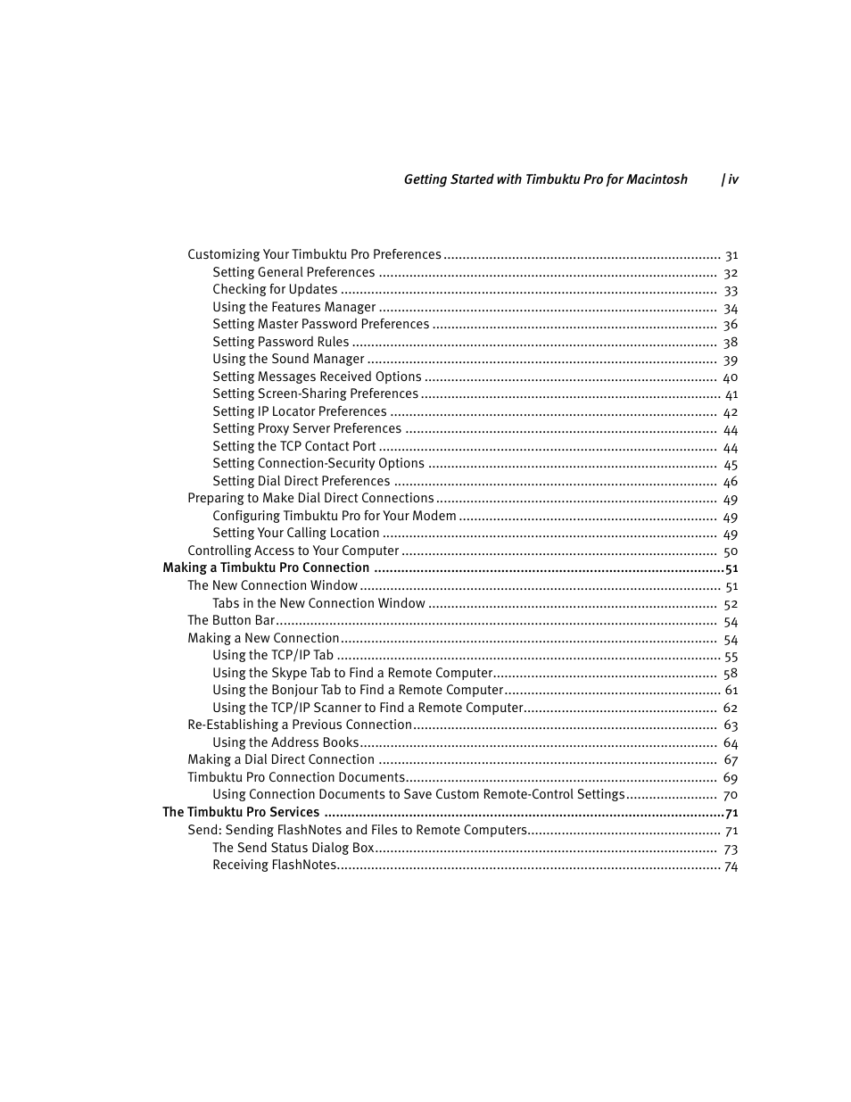 ARRIS Timbuktu for Macintosh v8.8.3- Getting Started Guide User Manual | Page 4 / 116