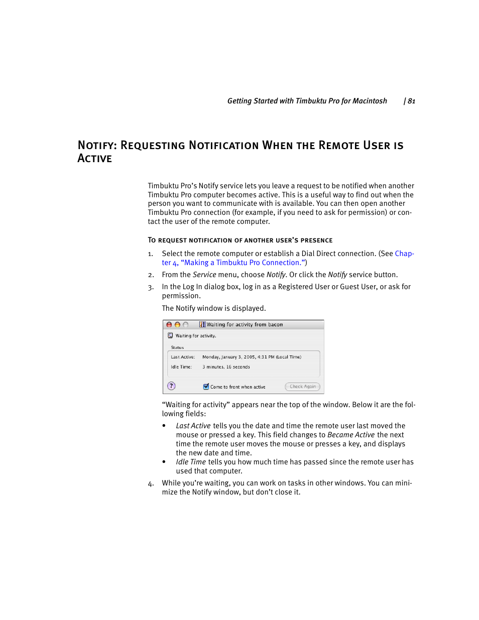 ARRIS Timbuktu for Macintosh v8.8.3- Getting Started Guide User Manual | Page 81 / 116