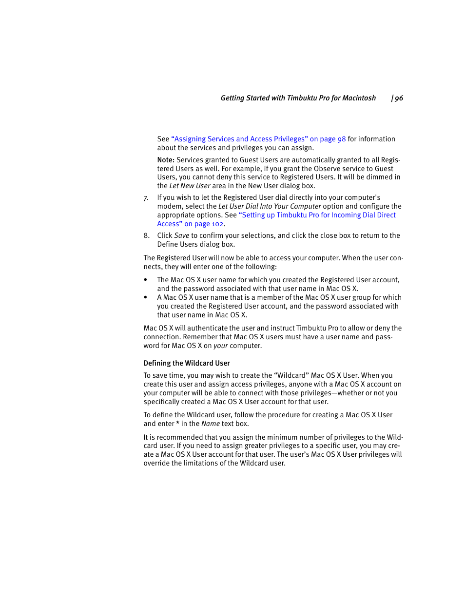ARRIS Timbuktu for Macintosh v8.8.3- Getting Started Guide User Manual | Page 96 / 116