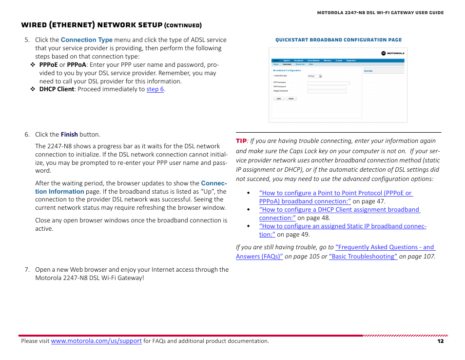 Wired (ethernet) network setup | ARRIS 2247-N8-10NA (v9.1.x) User Manual User Manual | Page 12 / 131