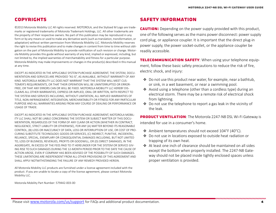 Copyrights, Safety information, Opyrights | Afety, Nformation | ARRIS 2247-N8-10NA (v9.1.x) User Manual User Manual | Page 4 / 131
