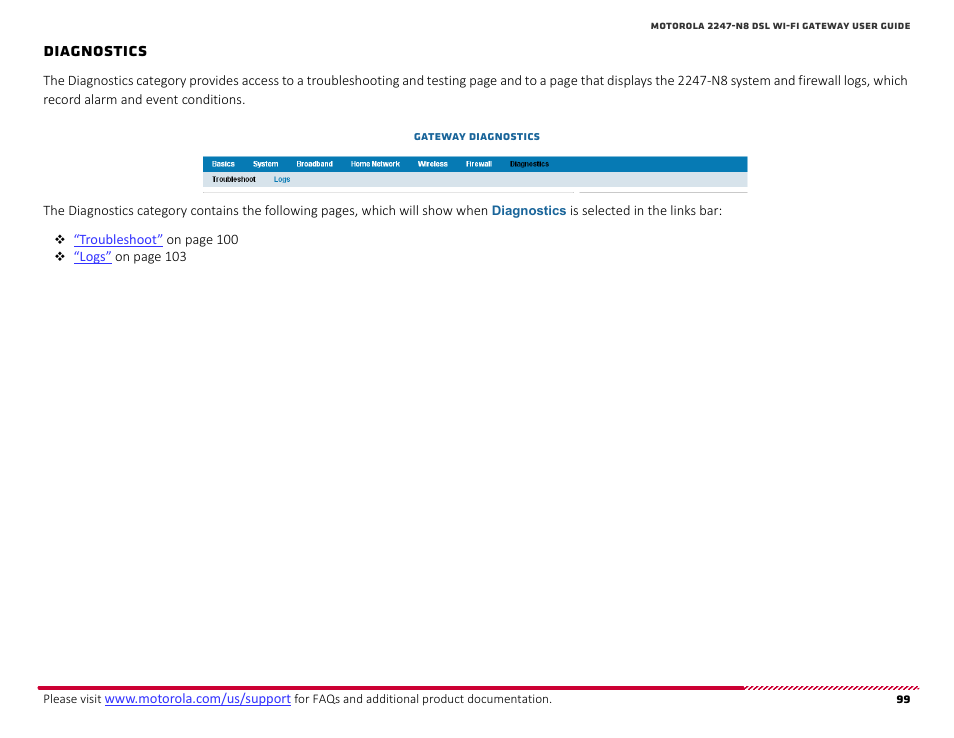 Diagnostics, How to | ARRIS 2247-N8-10NA (v9.1.x) User Manual User Manual | Page 99 / 131