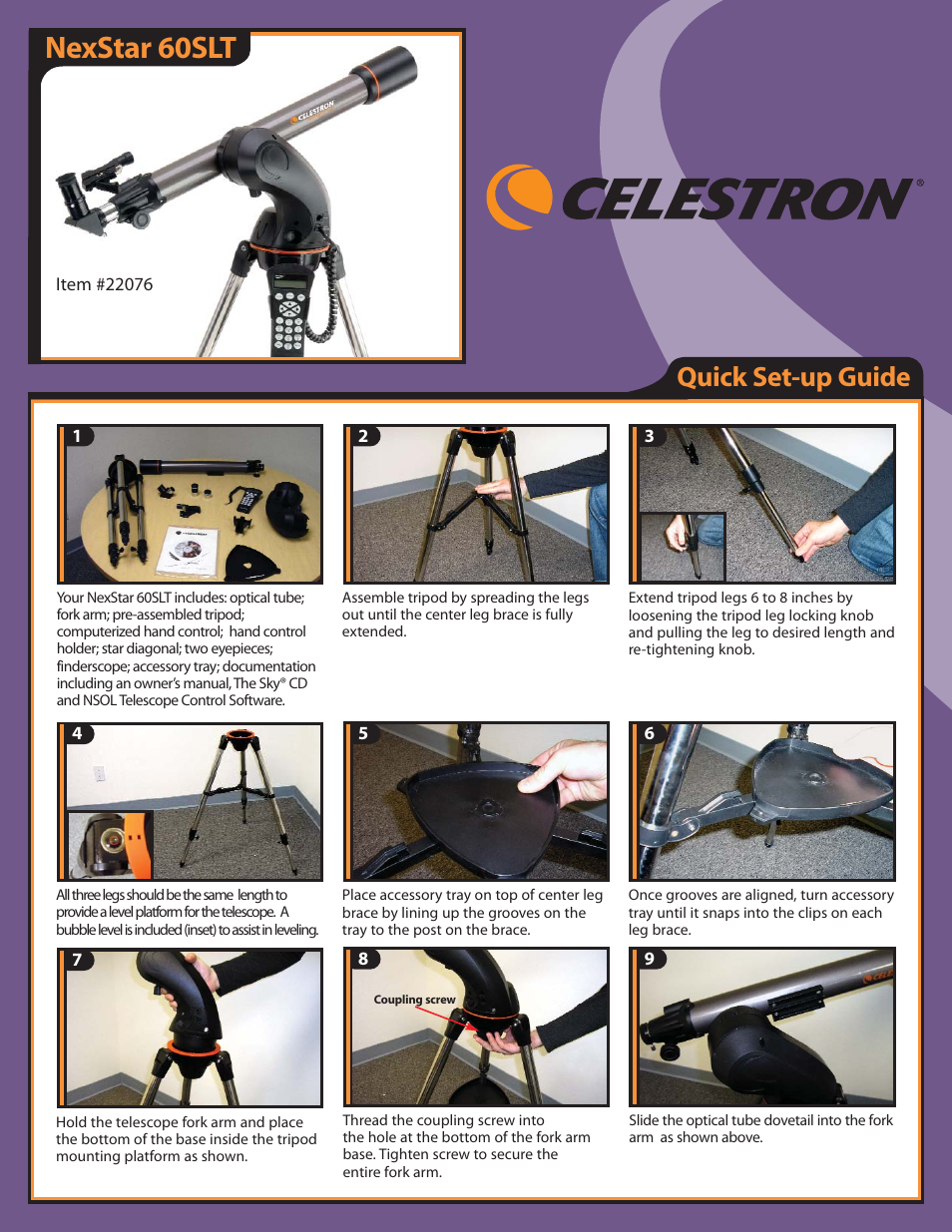 Celestron NEXSTAR 60SLT User Manual | 4 pages
