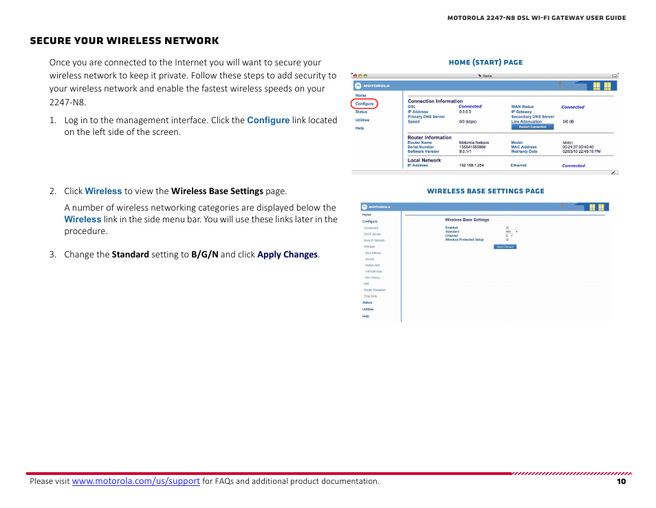 Secure your wireless network (continued), Secure your wireless network | ARRIS 2247-N8-10NA User Manual User Manual | Page 11 / 68